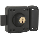 Fth - verrou de porte r85 double entr�e, cylindre de 45mm, coffre et p�ne noir mat, 3 cl�s crant�es