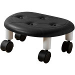 Fuax ? tabourets roulants ronds et bas, en cuir, roue universelle, petit tabouret pivotant � roulettes, ...