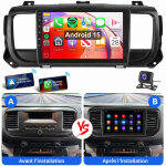 F�r toyota proace citro�n jumpy peugeot expert 2016 - 2022 gps apple carplay android 15 1 + 32g cam