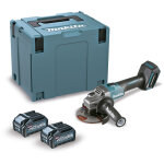 Meuleuse d'angle sans fil ga005g, 40v 2 batteries 40 v xgt 4 ah, chargeur, 125 mm (ga005gm201) - makita ...