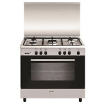 Piano de cuisson � gaz 5 foyers ? br�leur triple couronne 3, 8 kw ? four gaz multifonction 104 l ? classe ...