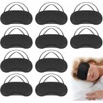 Gabrielle (noir) 10 pcs masque de sommeil, masque de nuit l�ger respirant cache oeil dormir avec 2 �lastiques ...