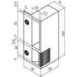 Metalux - gche lectrique en applique pour serrure verticale,  contact stationnaire, aluminium, droite ...