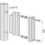 Gche pour serrure de portail lakq 40, profil carr  partir de 40 mm, coloris vert locinox