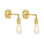 Galozzoit - lot de 2 appliques murales de salle de bain en laiton bross vintage industriel sur poteau ...