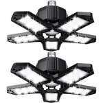 Galozzoit - lot de led de garage - 120 w - 12000 lm - lampe d'atelier - plafonniers dformables - panneaux ...