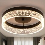 Ganeed lampe plafonnier led, 20w montage encastr� noir pour cuisine avec abat - jour en acrylique transparent ...