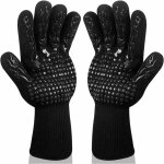 Gants de barbecue - gants de cuisine - rsistants  la chaleur - 1 paire de gants en silicone antidrapant ...