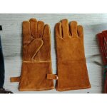 Gants r�sistants � la chaleur 35 cm marron ? pour po�le � bois, multi - combustibles, four � pizza, barbecue, ...