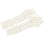 Gants d'hiver chauds pour femmes, longs et sans doigts, tricot�s, mitaines ouvertes, mitaines en laine ...