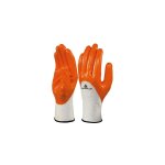 Gants jardin polyester / nitrile delta plus taille 7 orange dpve715or07