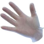 Gants jetables en vinyle poudr� incolore l - taille 9