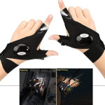 Gants avec lumi�res led, adapt�s pour la course de nuit, le camping, la p�che, l'entretien (main gauche ...