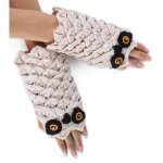 Gants mi - doigts tricot�s unisex - gants sans doigts pour dactylographie - mitaines chaudes d'hiver ...