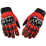 Gants moto rouges tactiles avec prot�ge - n?uds rigides pour course, v�lo et sports extr�mes