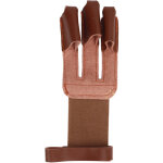 Gant de tir � l'arc en cuir de vache, protection 3 doigts, pour chasse et cible, marron