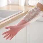 Gants de vaisselle pour le nettoyage m�nager, gants en laine antid�rapants, caoutchouc, protection �paisse ...