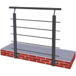 Garde - corps en aluminium noir mat 1m ? 5 traverses ? fixation lat�rale pour terrasse et escalier ? ...