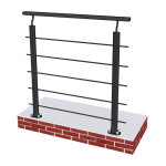 Garde - corps en aluminium noir mat 1m ? fixation verticale int�rieure / ext�rieure ? 5 barreaux r�sistants ...