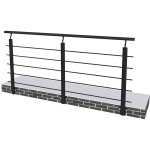 Garde - corps en aluminium noir mat 2m ? fixation lat�rale ? 5 barreaux ? s�curise terrasses et balcons ...