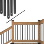 Garde - corps balcon fran�ais - 82 x 2. 5 x 0. 25cm - lot de 50, noir - appui rambarde balustrade grille ...