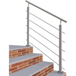 Garde - corps - int�rieur et ext�rieur - aluminium argent� - avec 5 traverses et 1 main courante - 100cm ...