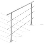 Garde - corps rampe d'escalier escalier acier inoxydable utilisable comme , parapet rambarde, balcon ...