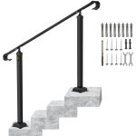 Garde - corps rampe escalier main courante en fer forge balustrade rambarde 3 marches reglable 48 cm ...