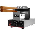 Gaufrier rond commercial rotatif professionnel - 1000w - 50  250c 2 plaques tflon anti - adhsives ...