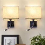Gbly - applique de chevet , 2er moderne e27 2w liseuse, applique murale int�rieure avec flexible led ...