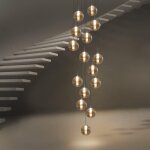 Gbly - lampe suspendue table � manger lampe suspendue escalier moderne hauteur r�glable lustre 15 ampoules ...