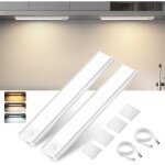 Gbly - led cuisine, sans fil usb rechargeable lampe de placard avec d�tecteur de mouvement - 3 temp�ratures ...