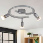 Gbly - plafonnier led 3 spots de plafond argent� orientable gu10 - spots de plafond 3 ampoule appliques ...