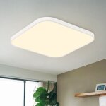 Plafonnier led carr�, lampe de plafond led, blanc ip44 , luminaire plafonnier applicable � salle de bain, ...