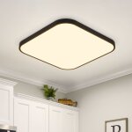 Plafonnier led carr�, lampe de plafond led, noir ip44 , luminaire plafonnier applicable � salle de bain, ...