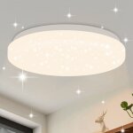 Plafonnier led chambre - �21cm lampe de chambre ciel �toil� 15w blanc neutre �clairage de plafond de ...