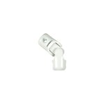 Cime - genouillre, cardan pour volet roulant 6 pans 10 mm, tringle 12 mm, acier blanc