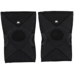 Genouill�re de soutien sportive noire en nylon respirant et �lastique pour fitness et running