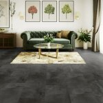 Gerflor - dalle de sol pvc clipsable effet pierre shale black 1. 98 m�
