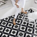 Gerflor ? dalle de sol pvc pr�te � poser effet carreaux ciment noir ? surface 2. 23 m� ? pose sans colle ...