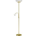 Gerry lampadaire avec lampe de lecture en m�tal laiton mat avec diffuseurs en verre blanc h. 180cm