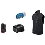 Ghv 12 + 18v xa - gilet chauffant a batterie (softshell, noir, taille xl, batterie 12v x 2. 0 ah) - bosch ...