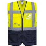 Gilet executive warsaw couleur : jaune / marine taille s - portwest