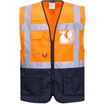 Gilet executive warsaw couleur : orange / marine taille xxxl - portwest
