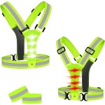 Gilet de s�curit� � led, �lastique et r�glable - gilet r�fl�chissant r�fl�chissant avec �clairage led ...