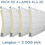 Gimenez ganga - pack 4 lames - 3000mm - aluminium 50 - blanc