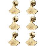 Ginkgo lot de 6 poign�es en forme de feuille dor� avec pendentif en forme de goutte - ccykxa