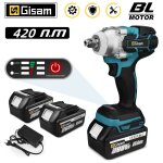 Gisam - 420 n. m cl� � chocs �lectrique sans balais �lectriques 1 / 2 pouce for makita 18v battery(2 ...