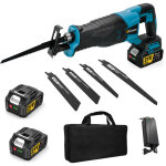 Gisam ? scie sabre sans fil 21v avec 2 batteries 4. 0ah ? moteur sans balais 4000 spm ? profondeur de ...