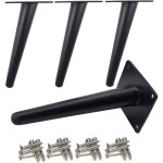 Gistuch - 4 pi�ces pieds de table obliques pieds d'armoire en m�tal, pieds de meubles de c�ne, noir, ...